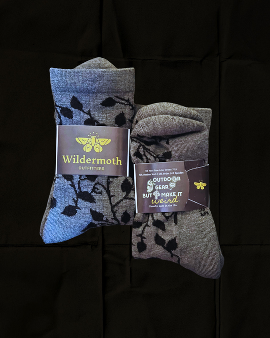 Black Bramble Merino Wool Hiking Sock