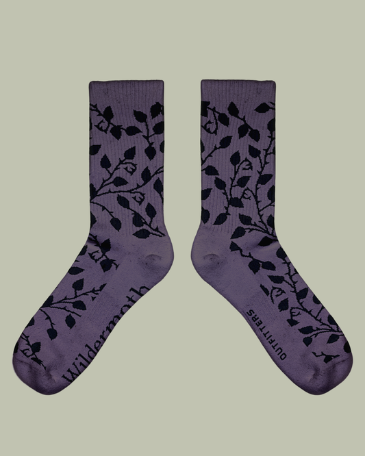 Black Bramble Merino Wool Hiking Sock